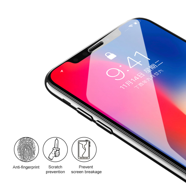 iPhone X/XS 5-PACK Skärmskydd 2.5D Ram 9H 0,3mm Svart