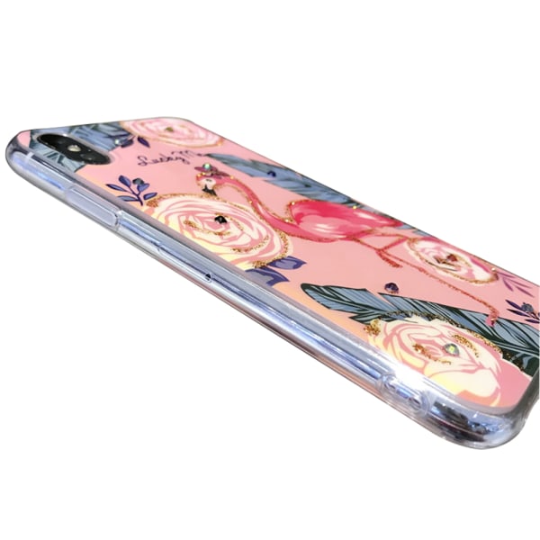 iPhone X/XS - silikonikotelo Holiday (Pretty Flamingo)