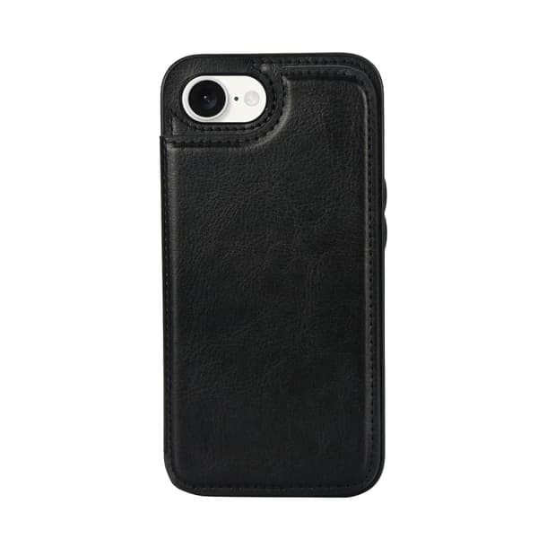 iPhone 16E - Stilrent Skal med Plånbok/Kortfack Brun