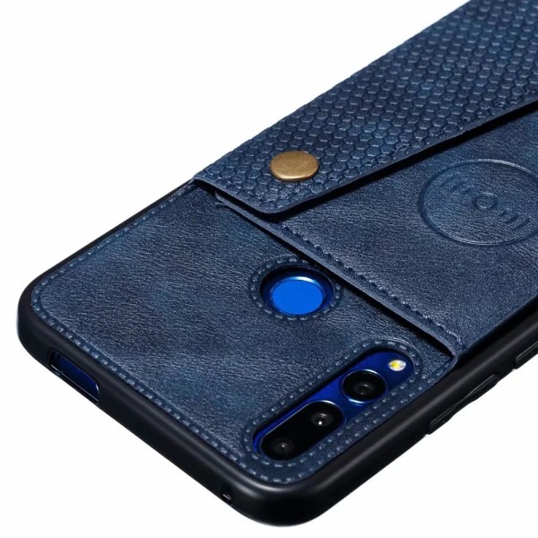 Huawei P Smart Z - Effektfullt Skal med Korthållare Mörkblå