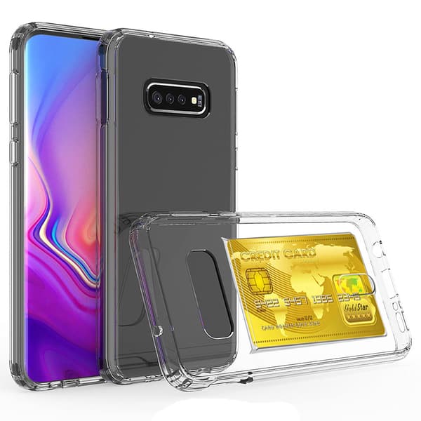 Samsung Galaxy S10 Plus - Skyddsskal med Kortfack Transparent