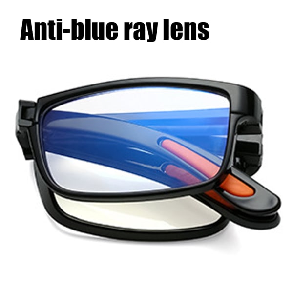 Glat foldbare læsebriller med styrke Svart +4.0