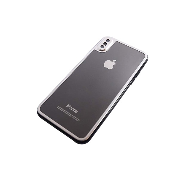 iPhone XS Max skjermbeskytter foran og bak aluminium 9H HD-Clear Silver