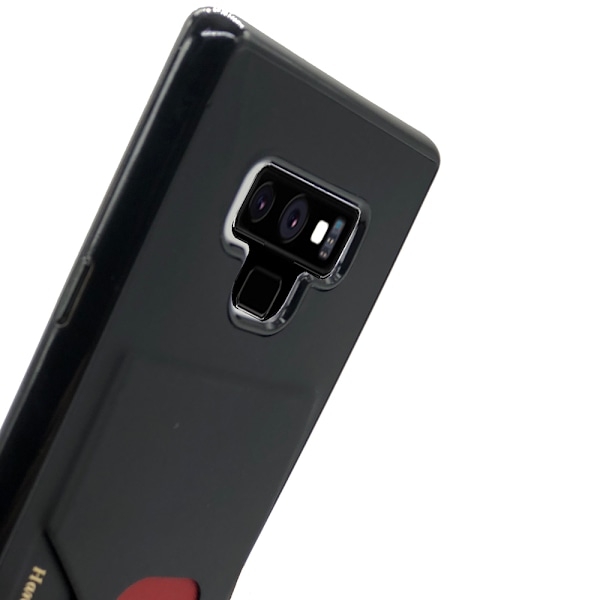 Elegant Hanman Skal med Kortfack - Samsung Galaxy Note 9 Grå