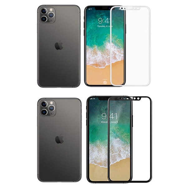 iPhone 11 Pro Max 3-PACK Skærmbeskytter Carbon 9H 3D/HD Vit Vit