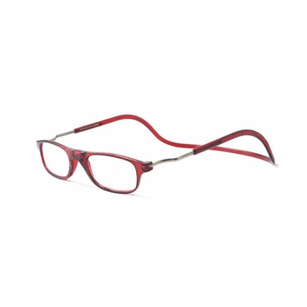 Smarta Läsglasögon med Magnet Vinröd 2.0