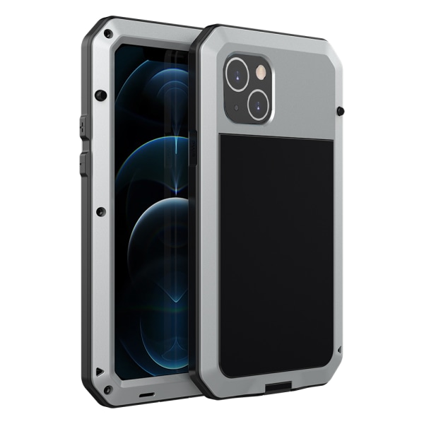 iPhone 13 - Kraftig beskyttende skall i aluminium HEAVY DUTY Silver