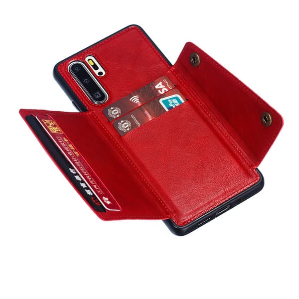 Huawei P30 Pro - Effektfullt Retro Skal med Kortfack Grå