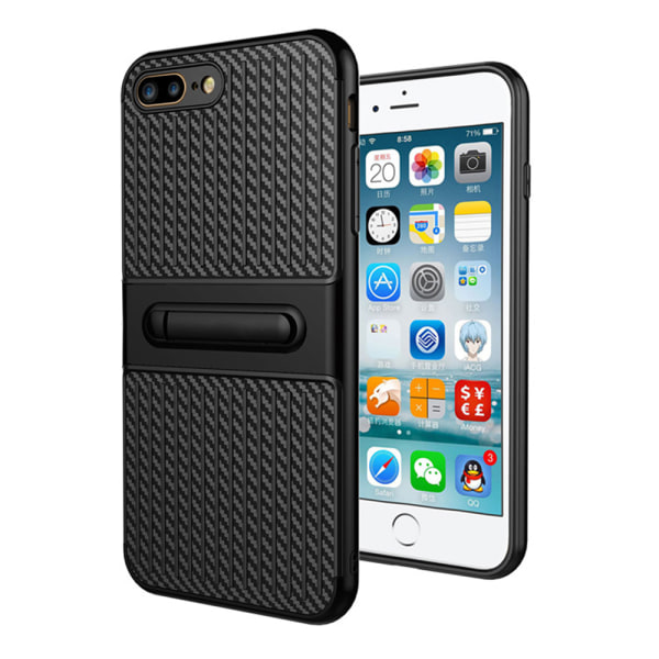 iPhone 8 Plus - Skal Carbon-Class med Kickstand Vit