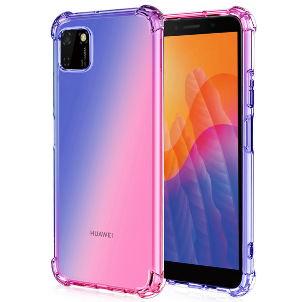 Huawei Y5p - Kraftfullt Floveme Silikonskal Blå/Rosa