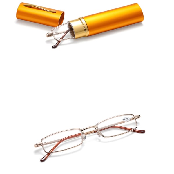 Gennemtænkte læsebriller med praktisk etui (+1,0-+4,0) Guld +1.5