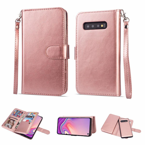 Samsung Galaxy S10 Plus - Genomtänkt 9-Korts Plånboksfodral Svart