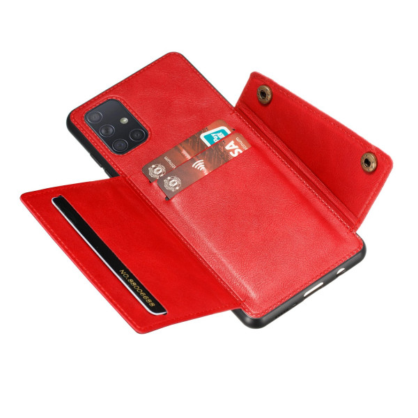 Samsung Galaxy A53 5G - Stilrent Praktiskt Skal med Korthållare Röd