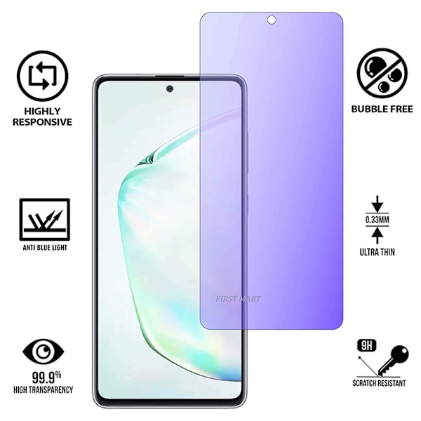 A71 Anti Blue-Ray Anti-Fingerprints 2-PACK Skärmskydd 9H 0,3mm Transparent/Genomskinlig