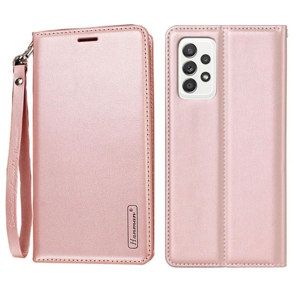 Samsung Galaxy A52 - Stilig praktisk lommebokdeksel (HANMAN) Rosaröd