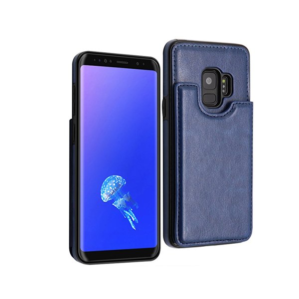Läderskal med Plånbok/Kortfack till Samsung Galaxy S9 Blå 6ef3 | Blå |  Fyndiq