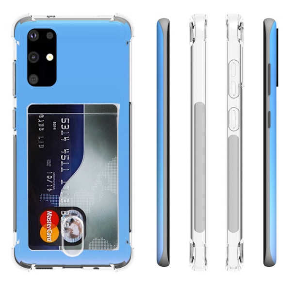 Samsung Galaxy S20 Plus Skal med Korthållare & Mjukt Skärmskydd Transparent