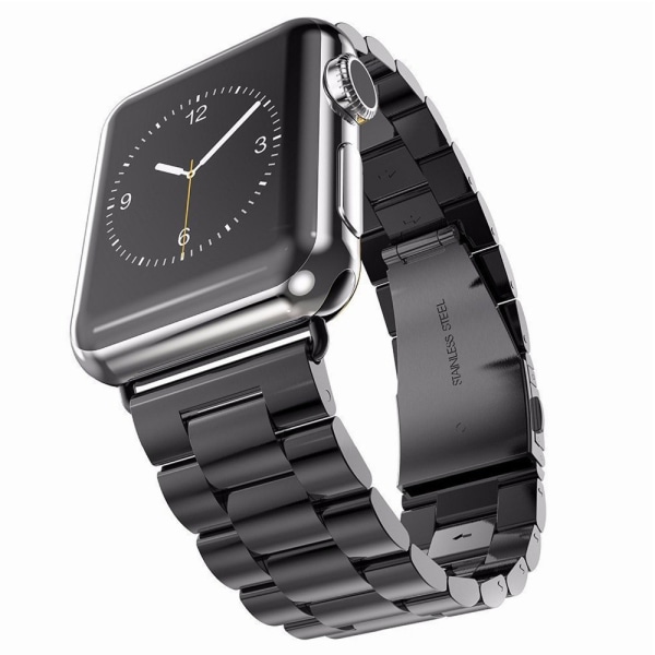 Apple Watch 44mm (4) - Elegant L�nk i Rostfritt St�l Svart-Rosa