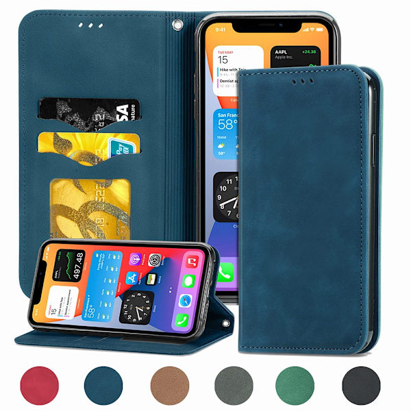 iPhone 12 Pro - Plånboksfodral Grå