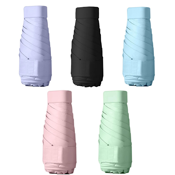 Kompakt och Stilrent Mini Paraply med UV-skydd  i Flera Färger Svart