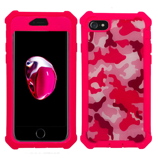 iPhone 7 - Stødabsorberende stilfuldt etui ARMY Kamouflage Rosa