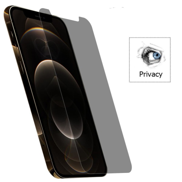 2-PACK iPhone 12 Pro näytönsuoja Anti-Spy 0,3mm Svart