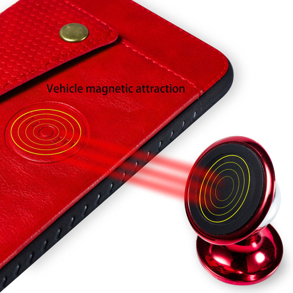 Samsung Galaxy S10 Plus - Effektivt cover med kortrum Röd