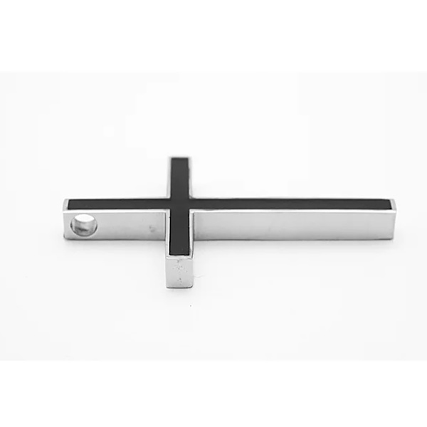 Stilrent Slittålig Kors Halsband Hög Kvalitet Svart/Silver