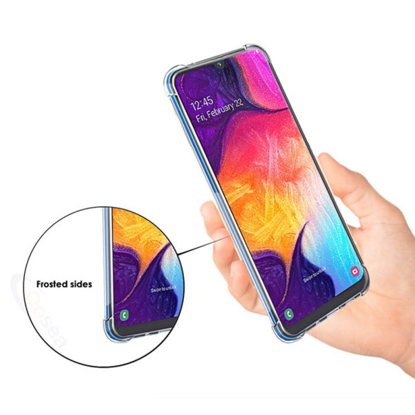 Iskunkestävä silikonikuori (FLOVEME) - Samsung Galaxy A50 Transparent/Genomskinlig