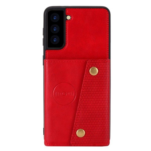 Samsung Galaxy S22 - Praktisk stilfuldt cover med kortholder Röd