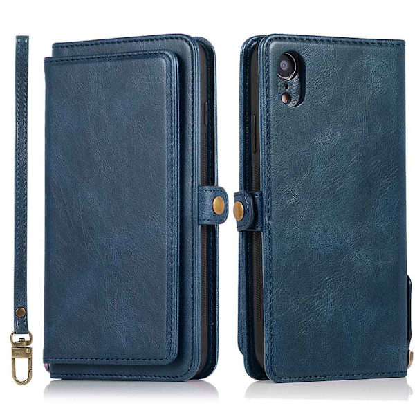 iPhone XR - Stilfuldt Dual Function Wallet Cover Mörkgrön