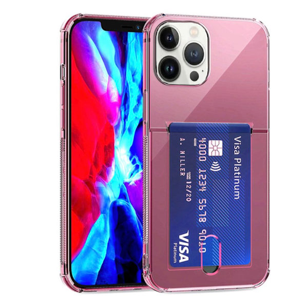 iPhone 13 Pro Max - Elegant Skyddande Skal med Korthållare Svart