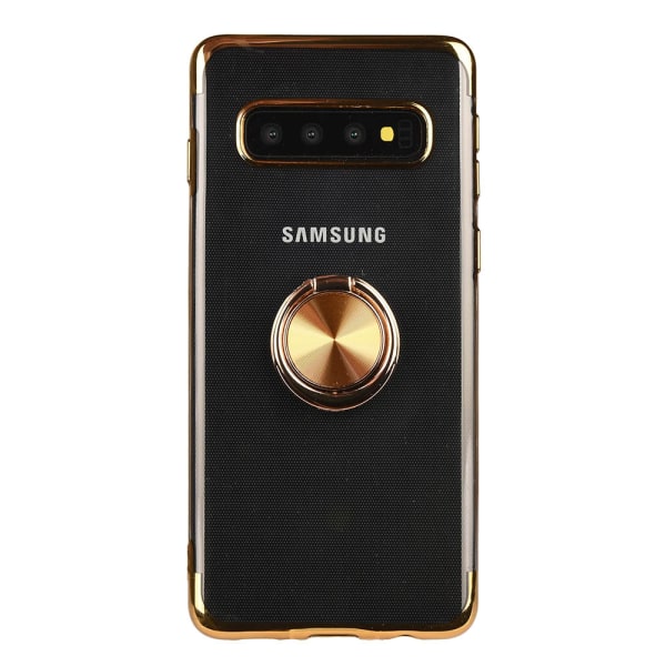 Samsung Galaxy S10E - Praktisk silikonveske Ringholder FLOVEME Röd