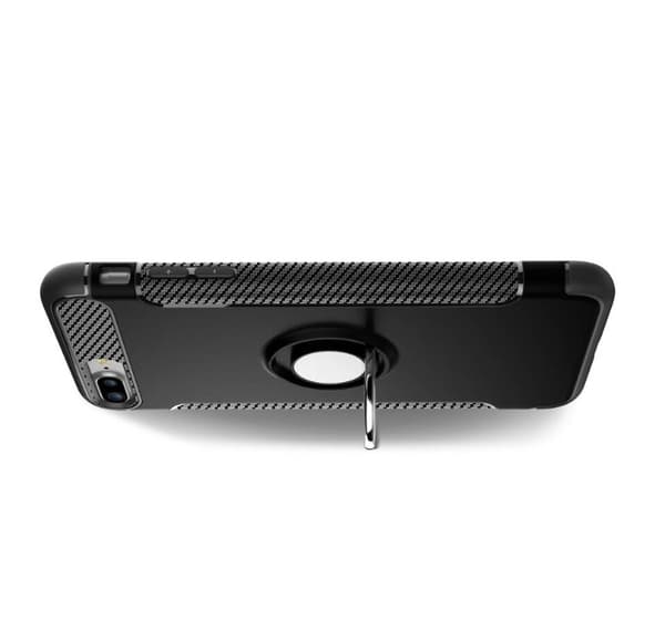 FLOVEMES Skal i Karbonfiber (Ringhållare) iPhone 7 Plus Silver