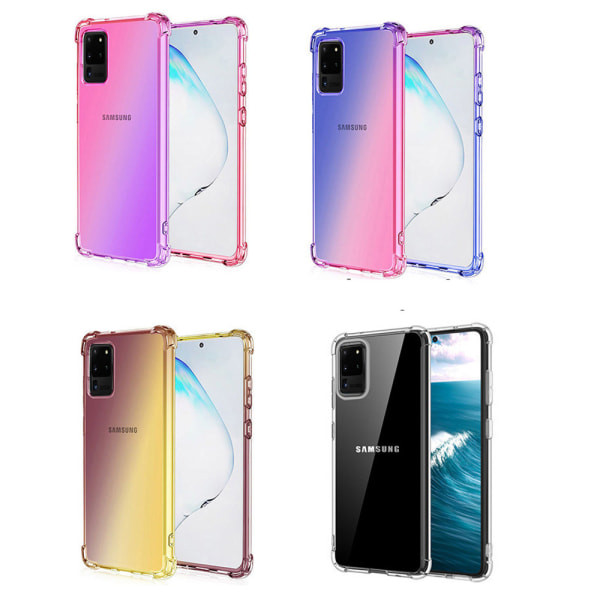 Samsung Galaxy S20 Ultra - Stødabsorberende Floveme Cover Blå/Rosa