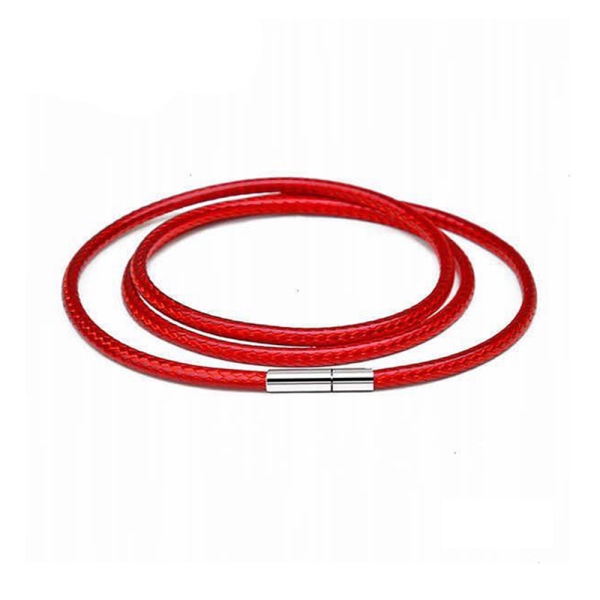 Elegant PU-læder halskæde i slankt design Röd