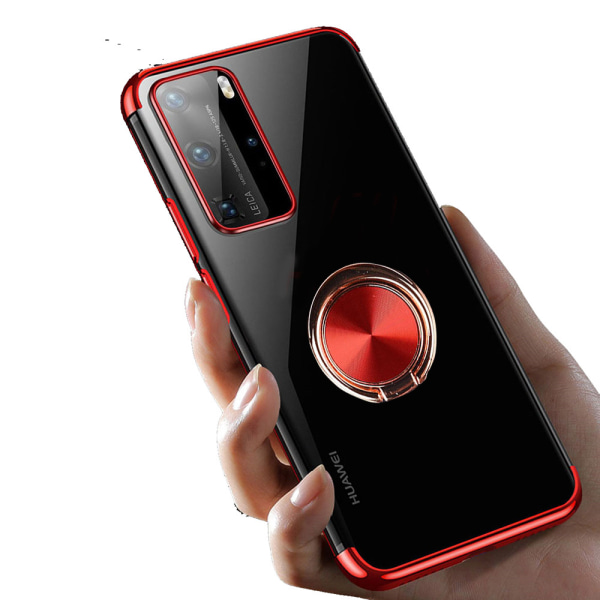 Huawei P40 - Käytännöllinen Floveme-suojus sormustelineellä Röd