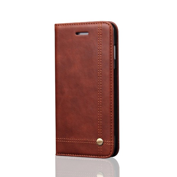 Smidigt och Stilsäkert Plånboksfodral för iPhone X/XS Ljusbrun