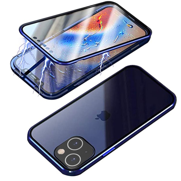iPhone 13 Mini - Stilig magnetisk dobbeltsidig deksel Blå
