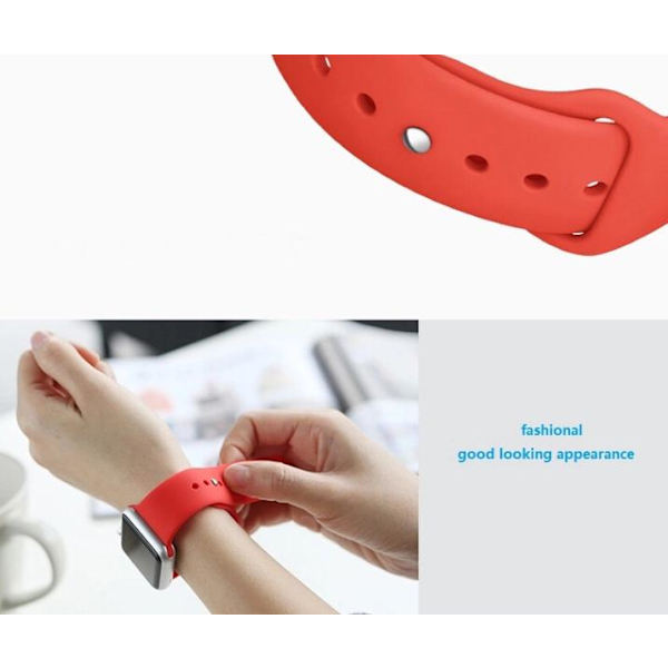 Apple Watch 42mm - Eksklusive Silikonarmbånd LEMAN Høj kvalitet Aprikos L