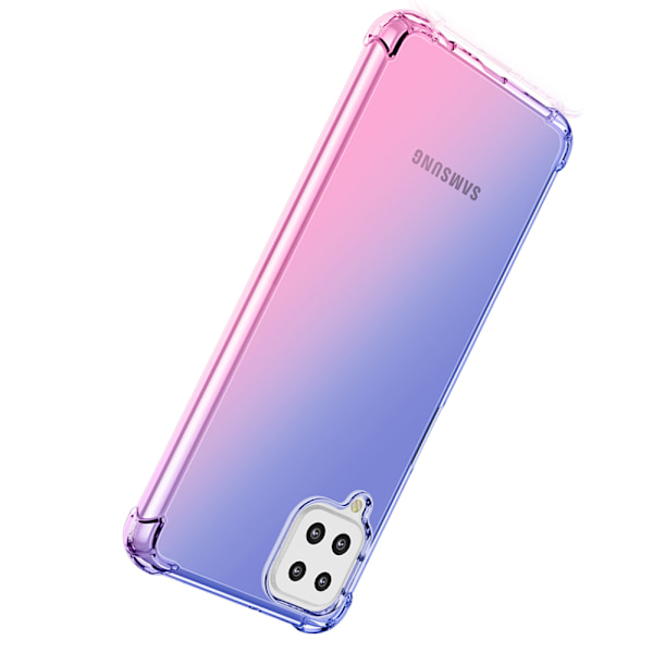 Samsung Galaxy A22 4G - Stødabsorberende stilfuldt silikonecover Blå/Rosa