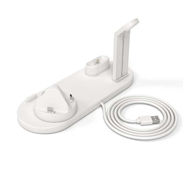 Praktiskt 3-1 Laddare Lightning, Micro USB, Type-C Vit