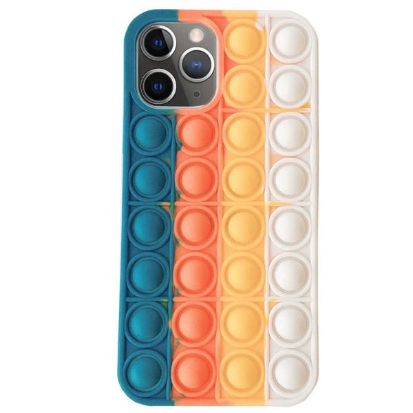 iPhone 12 Pro Max - Skyddande Fidget Pop It Silikonskal Grön-Rosa-Gul