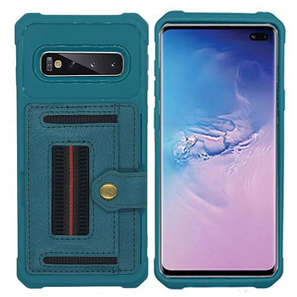 Samsung Galaxy S10 Plus - Skal med Kortfack Blå