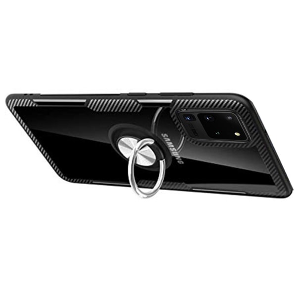 Praktiskt Skal med Ringhållare - Samsung Galaxy S20 Ultra Marinblå/Silver
