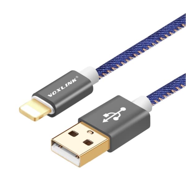 USB Snabbladdningskabel LIGHTNING 100cm Blå Blå