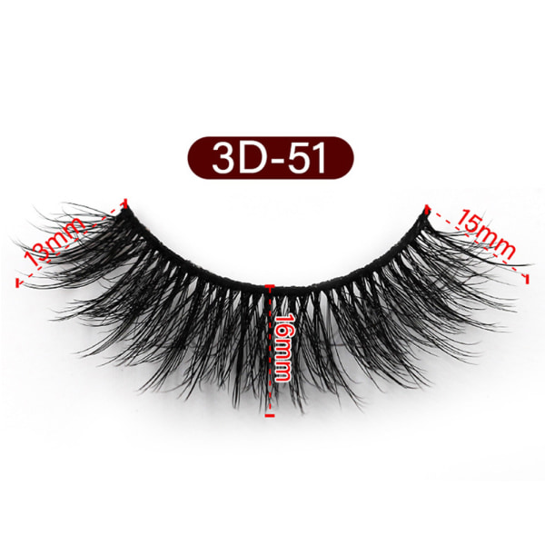 Elegante 5-par 3D falske øjenvipper 3D-55 MIX