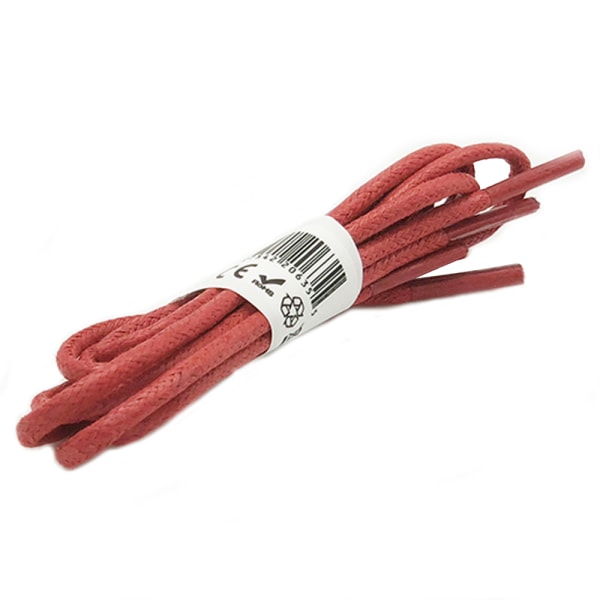 Voksede snørebånd (snørebånd) 120cm Klar-röd