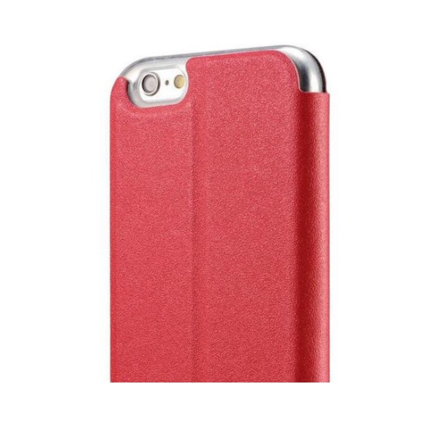 Smart etui med vindue & svar funktion til iPhone 6/6S Röd
