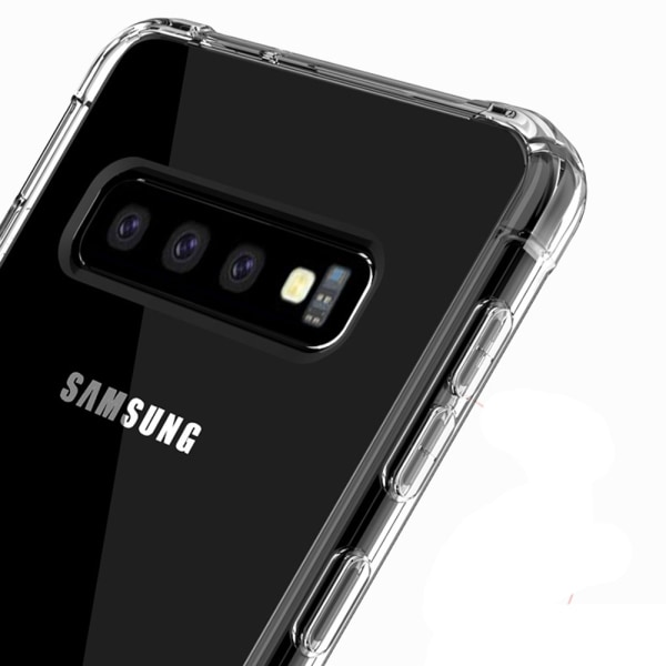 Silikone etui med tykke hjørner - Samsung Galaxy S10 Transparent/Genomskinlig